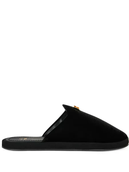 Papuci de casă Giuseppe Zanotti de catifea negru