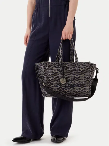 Emporio Armani Torebki Kobieta Wielobarwność ONE SIZE Torba Monogramowa czarna