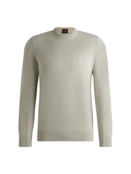 BOSS Orange sweter z domieszką wełny beżowy lekki brązowy