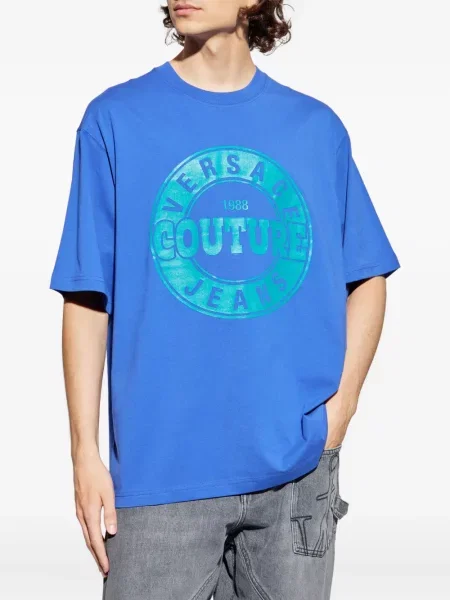 Tricou Versace Jeans Couture cu imagine albastru