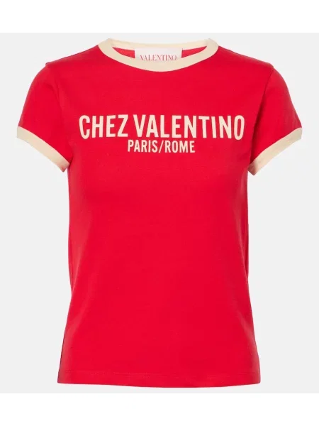 Tricou Valentino cu imagine din jerseu roșu
