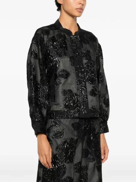 Geacă Psophia cu model floral negru