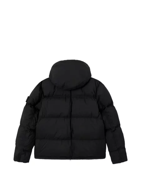 Geacă Stone Island cu glugă cu strasuri negru