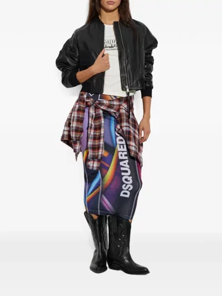 Fustă Dsquared2 cu imagine violet