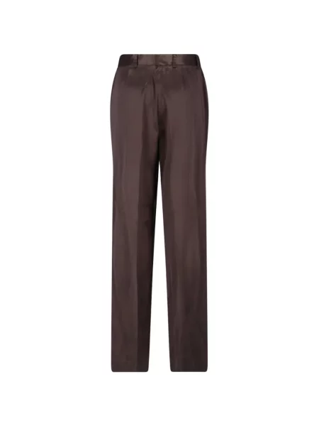 Pantaloni Kiton de mătase maro