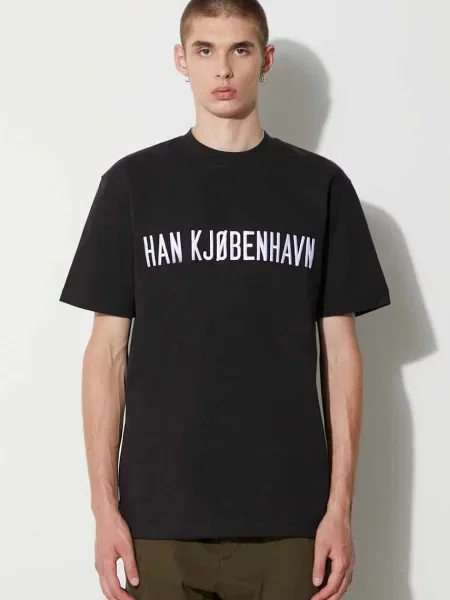 Han Kjøbenhavn tricou din cu imprimeu negru