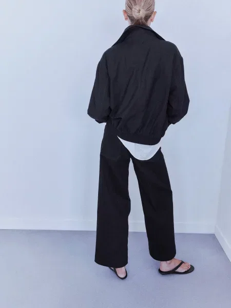 Широкие джинсы Mango серые