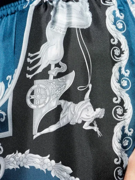 Pantaloni scurți Versace de mătase albastru