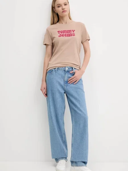 Tommy Jeans Kratka majica rjava