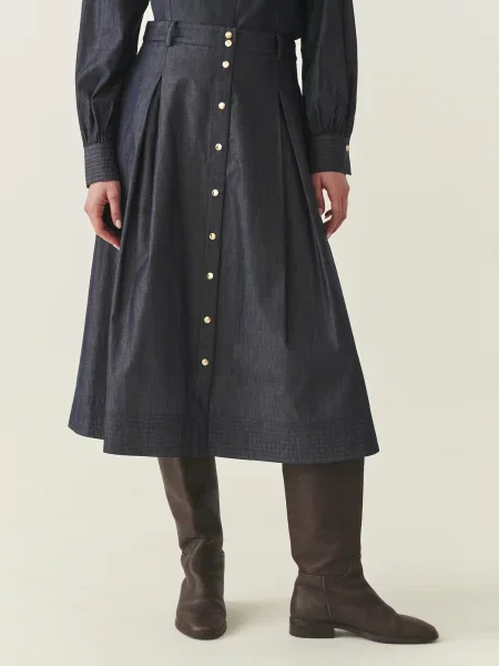 TATUUM Fustă Nadifa bleumarin albastru