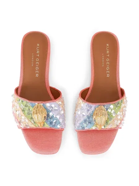 Kurt Geiger London klapki Kensington Flat Sandal pomarańczowe
