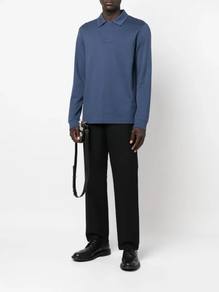 Ilgas polo marškinėliai Giorgio Armani mėlyna