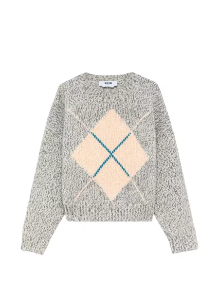 Pulover Msgm cu model argyle gri