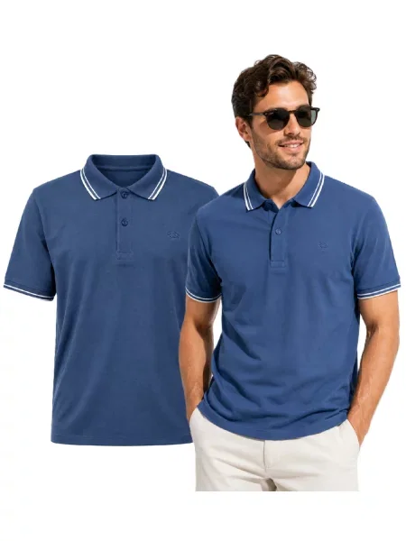 Tricou polo Lotto albastru