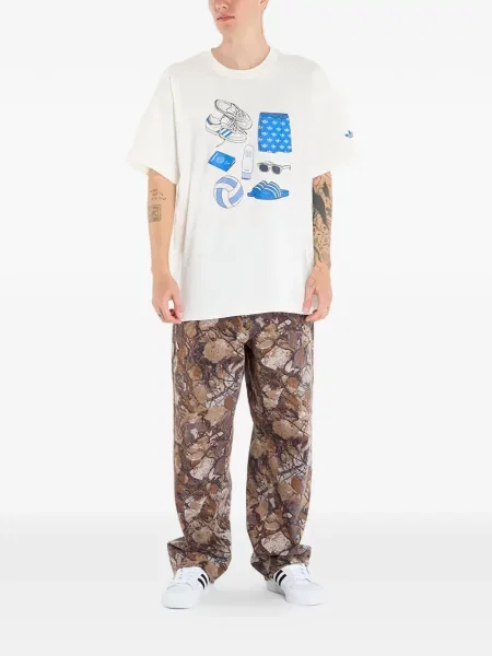 Krótki haftowany plecak Adidas w paski czarny