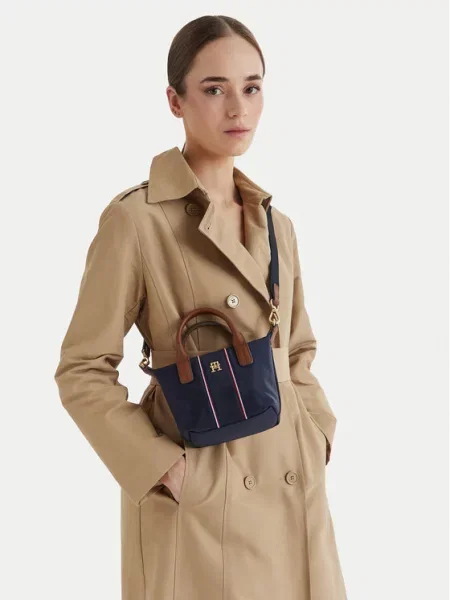 Tommy Hilfiger Torbica Popette Micro Tote Corp Tamnoplava plava