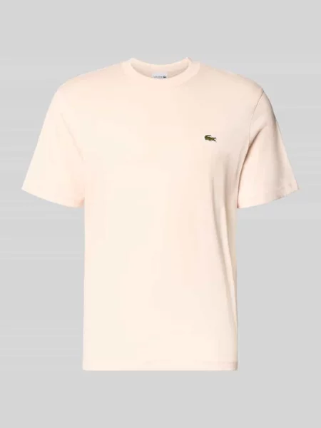 T-shirt o kroju regular fit z czystej bawełny Lacoste różowa