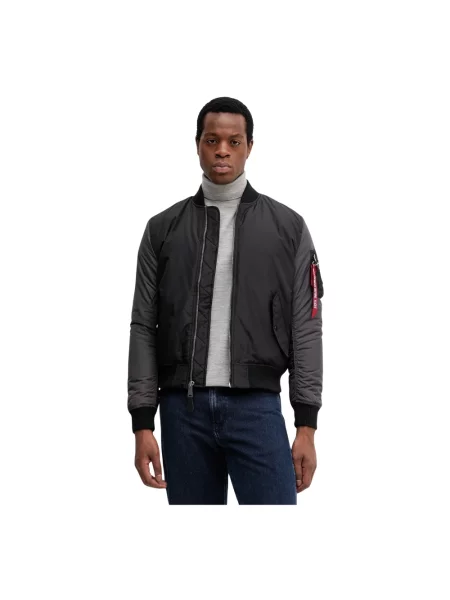 Haftowany kurtka bomber Alpha Industries czarny