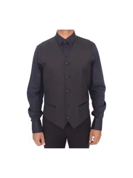 Jedwabna kamizelka Dolce And Gabbana elegancka czarna