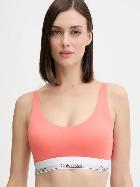Сутиен Calvin Klein Underwear с изчистен дизайн оранжево