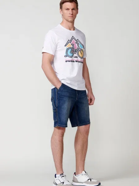 KOROSHI Tricou galben / roz / murdar alb