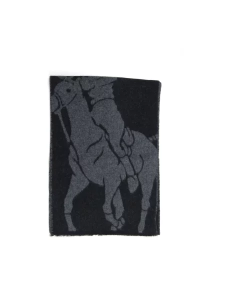 Szal Polo Ralph Lauren z logo dwustronna szara