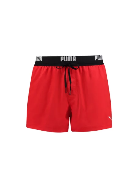 PUMA Kratke kopalne hlače rdeča / črna bela