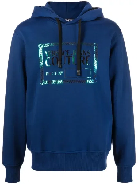 Hanorac cu glugă Versace Jeans Couture albastru