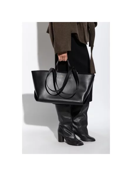 A.P.C. torebka shopper skórzana le drummer czarna