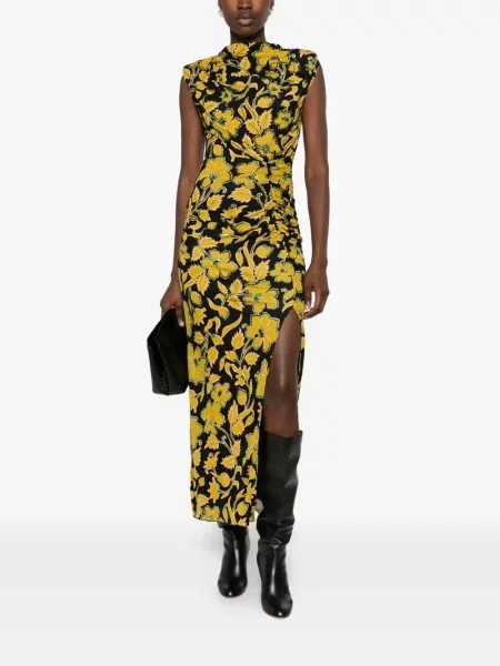 Φλοράλ μίντι φόρεμα Dvf Diane Von Furstenberg με σχέδιο μαύρο