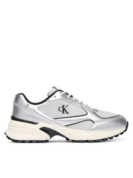 Calvin Klein Sneakers Hike Runner Laceup Mesh Mix Met argintiu