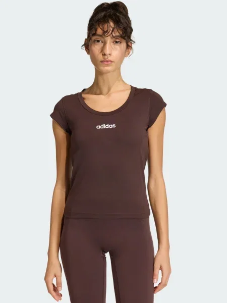 ADIDAS PERFORMANCE Tricou funcțional Hyperglam castaniu alb