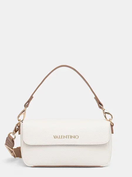 Lniana torebka Valentino Bags biała