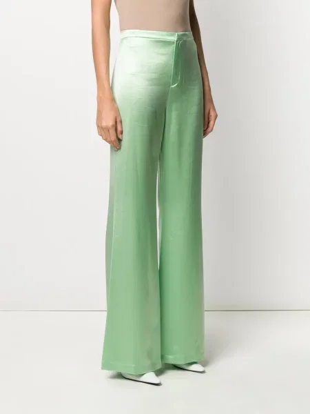 Pantaloni Alexander Wang din satin verde