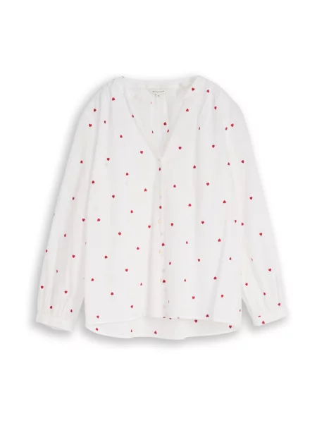 TOM TAILOR Bluză roșu intens alb