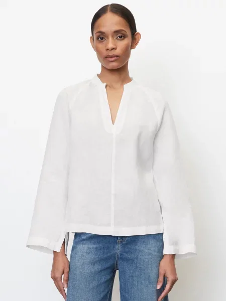 Marc O’Polo Блуза з довгим рукавом без підкладки білий