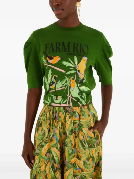 Tricou Farm Rio cu imagine verde