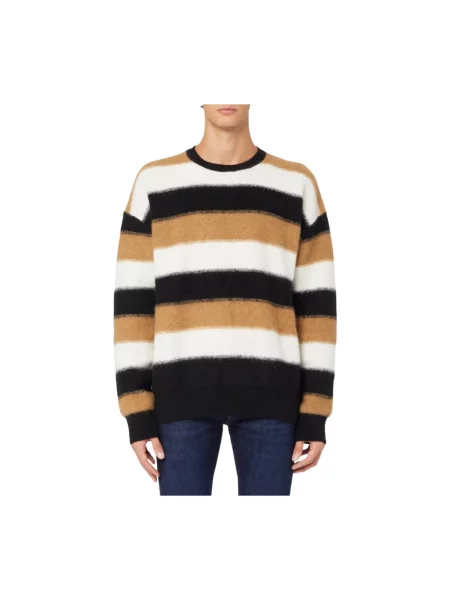 Dzianinowy sweter Hugo Boss z paskiem czarny