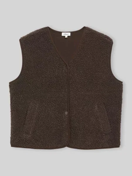 Kamizelka o kroju relaxed fit z pluszu teddy S.oliver Red Label