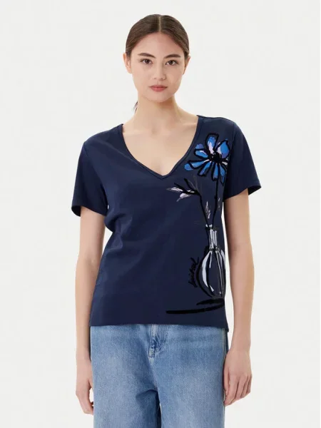 Desigual T-Shirt Dumas Granatowy niebieska
