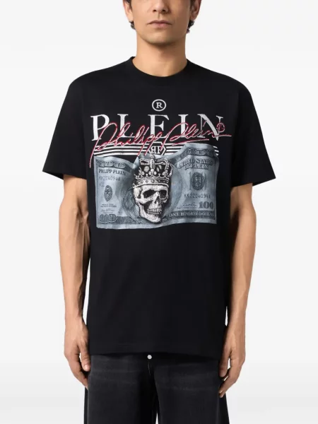 Tricou Philipp Plein cu imagine negru