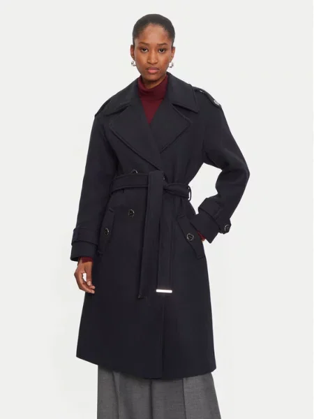 Morgan Вовняне пальто cиній