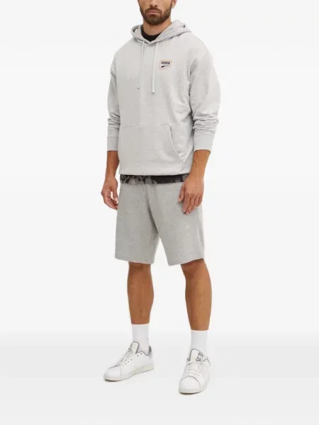 Hanorac cu glugă Puma cu imagine cu cordon gri