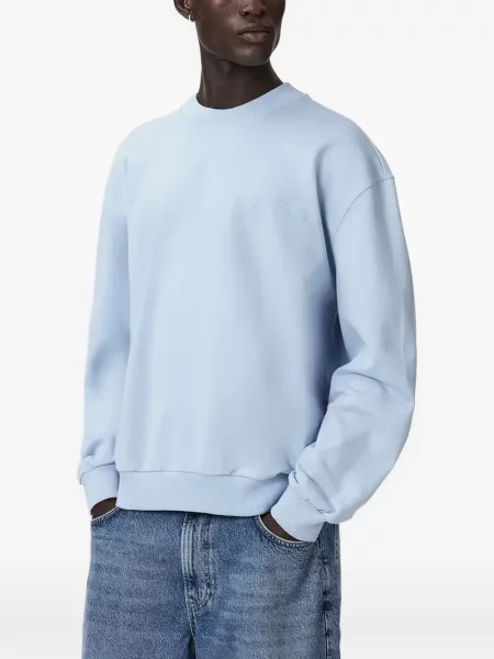 Hanorac crewneck Allsaints cu decolteu rotund albastru