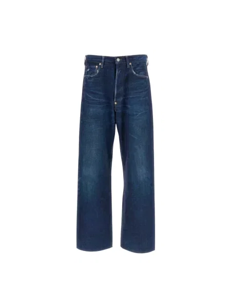 Spodnie Junya Watanabe z nadrukiem niebieskie