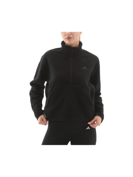 Hanorac din fleece Adidas din fleece negru