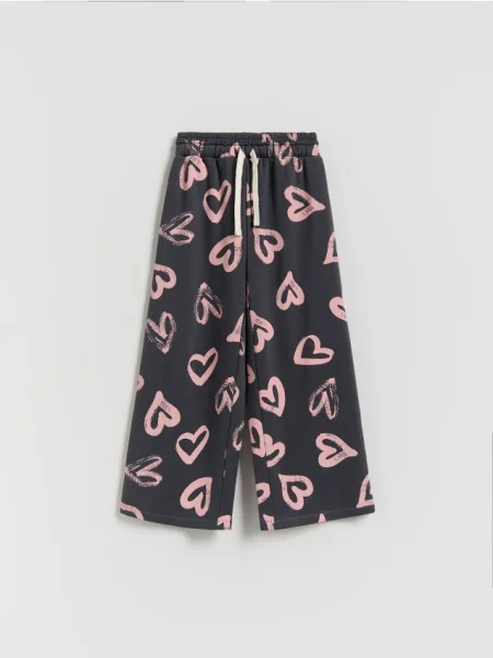 Reserved Спортивні штани з принтом темно-сірий сірі