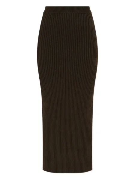 Fustă midi Max Mara până la genunchi maro