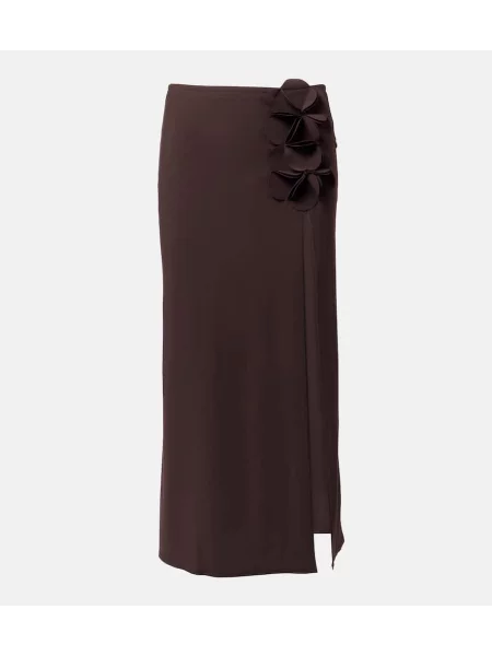 Maksi suknja Karla Colletto s cvjetnim printom smeđa