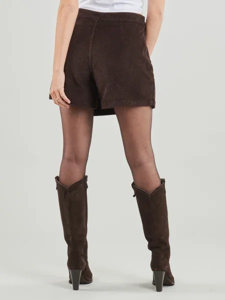 Fusta mini Vero Moda de catifea cord scurtă maro